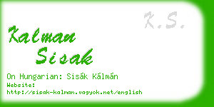 kalman sisak business card