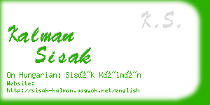 kalman sisak business card